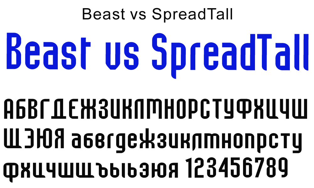 шрифт beast vs spreadtall скачать